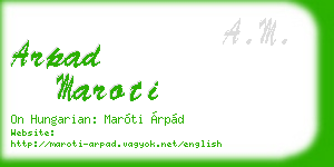 arpad maroti business card