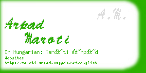 arpad maroti business card